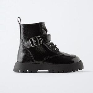 Zara Black Buckled Boots